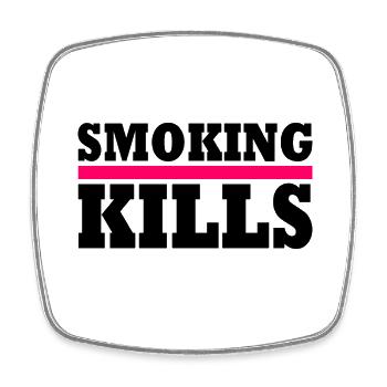Smoking kills - Square fridge magnet - white - Front