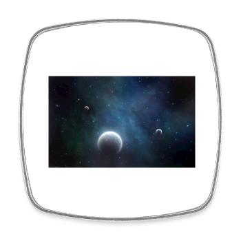 Galaxy - Viereckiger Kühlschrankmagnet - Weiß - Vorne
