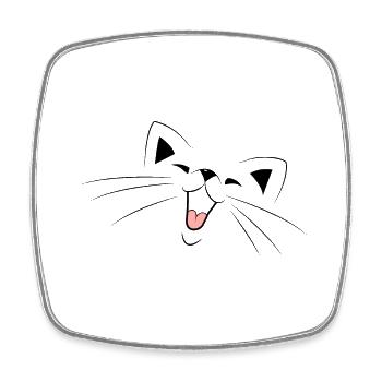 Katze - Viereckiger Kühlschrankmagnet - Weiß - Vorne