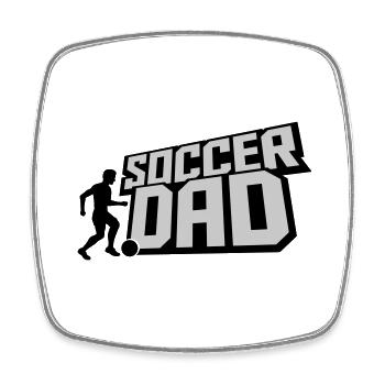 Ball Kicker Soccer Dad - Viereckiger Kühlschrankmagnet - Weiß - Vorne
