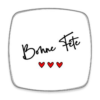 BONNE FÊTE. FÊTE DES MÈRES. FÊTE DES PÈRES. FÊTE - Magnet carré - blanc - Devant