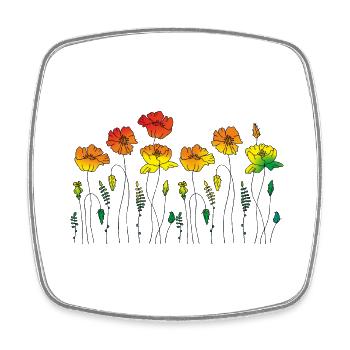 Fleur - Magnet carré - blanc - Devant