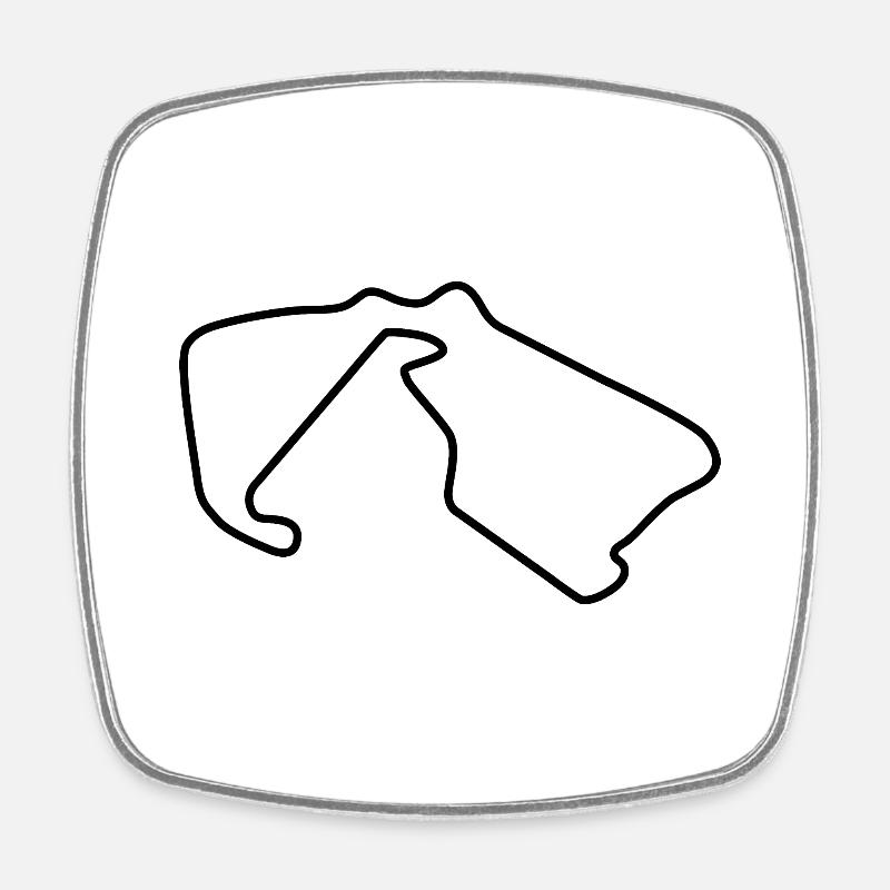 Great Britain Race Track - Square fridge magnet - white