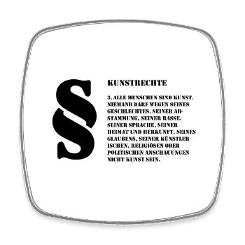 3 Kunstrechte Jeder Mensch ist Kunst - Viereckiger Kühlschrankmagnet - Weiß - Vorne