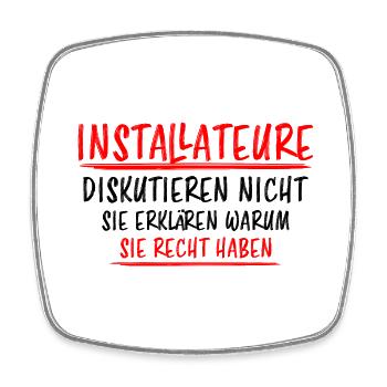 Installateur Job Lustiger Spruch Heizung Geschenk - Viereckiger Kühlschrankmagnet - Weiß - Vorne