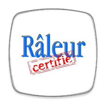 Râleur certifié - Magnet carré - blanc - Devant