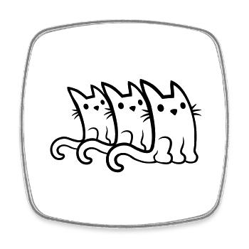 Team 3 cute cats - Square fridge magnet - white - Front