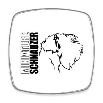 MINIATURE SCHNAUZER Profil Chiens Wilsigns - Magnet carré - blanc - Devant