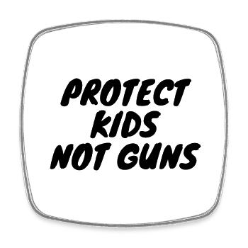 Protégez les enfants, pas les armes à feu - Magnet carré - blanc - Devant