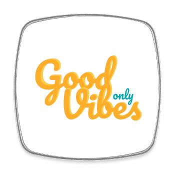 Good Vibes Only - Square fridge magnet - white - Front