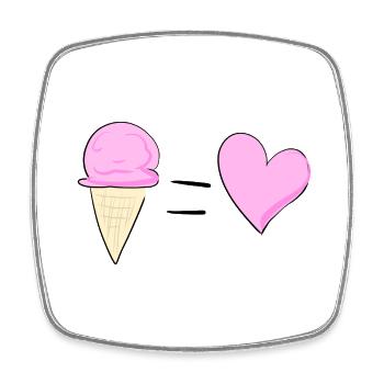 herz symbol essen eis sommer - Viereckiger Kühlschrankmagnet - Weiß - Vorne