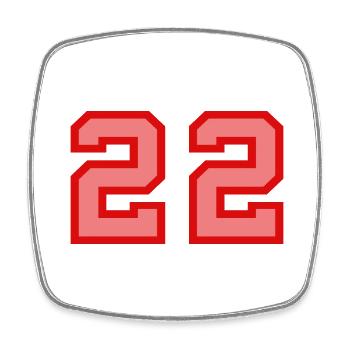 Coole Retro Retrostyle Jersey Nummer Rückennummer - Viereckiger Kühlschrankmagnet - Weiß - Vorne