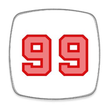 Cool Retro Retrostyle Numéro de maillot numéro de dos - Magnet carré - blanc - Devant