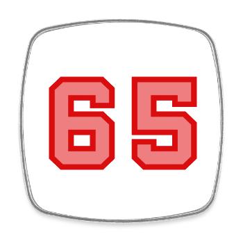 Coole Retro Retrostyle Jersey Nummer Rückennummer - Viereckiger Kühlschrankmagnet - Weiß - Vorne