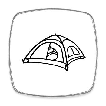 Tente Design Cool Camping - Magnet carré - blanc - Devant