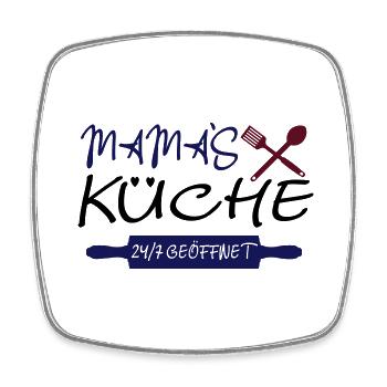 Mamas Küche 24h - Viereckiger Kühlschrankmagnet - Weiß - Vorne