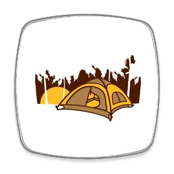 Palm Camping Tent Holiday - Square fridge magnet - white - Front