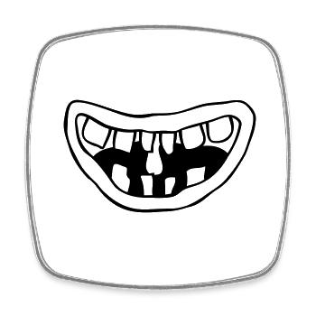 Design laughing monster mouth - Square fridge magnet - white - Front