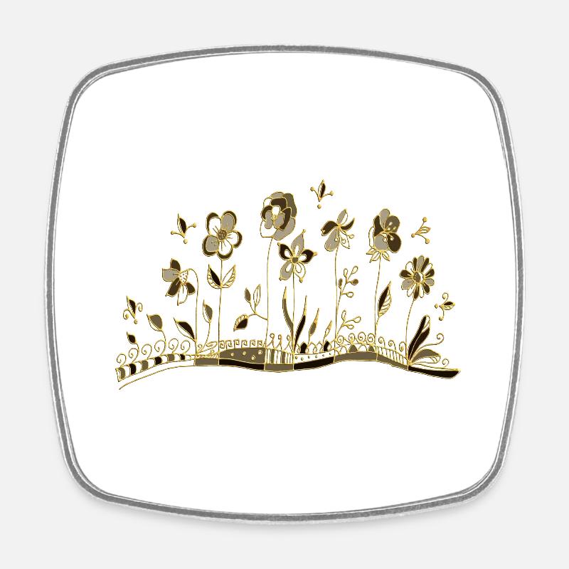 Fleur - Magnet carré - blanc