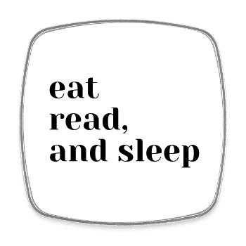 Eat, read and sleep - Viereckiger Kühlschrankmagnet - Weiß - Vorne