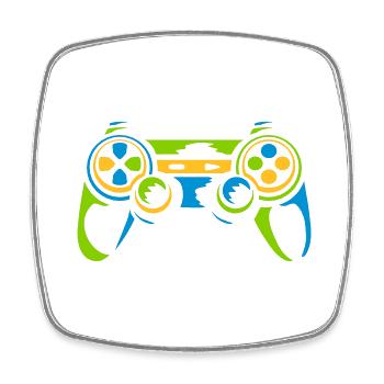 Bunter Controller Retro Konsole - Viereckiger Kühlschrankmagnet - Weiß - Vorne