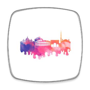 Rome Rome Italy City Skyline Splash Colorful - Square fridge magnet - white - Front