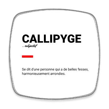 Callipyge définition - Magnet carré - blanc - Devant