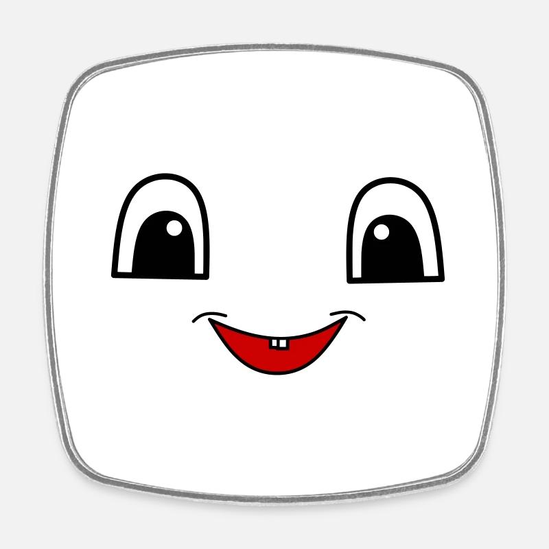 Visage mignon - Magnet carré - blanc