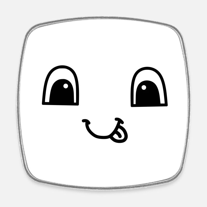 Cute face smiling - Viereckiger Kühlschrankmagnet - Weiß