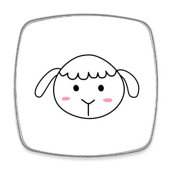 Cute sheep - Square fridge magnet - white - Front