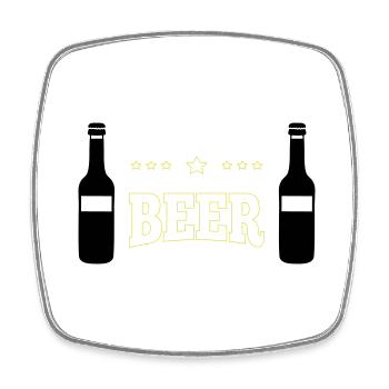 Beer - Square fridge magnet - white - Front