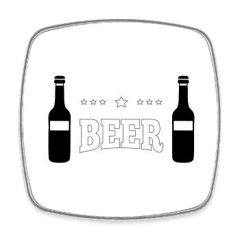 Beer - Square fridge magnet - white - Front