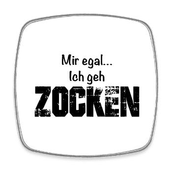 Mir Egal Ich Geh Zocken Zocker Geschenk - Viereckiger Kühlschrankmagnet - Weiß - Vorne