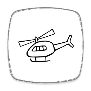 Hubschrauber - Viereckiger Kühlschrankmagnet - Weiß - Vorne