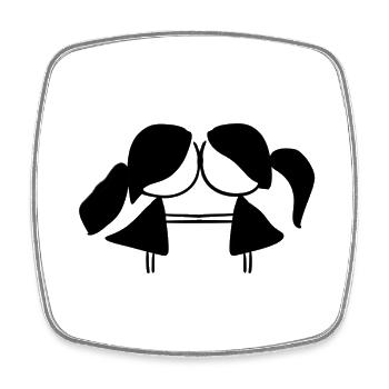 Couple lesbian symbol love lgbt - Square fridge magnet - white - Front