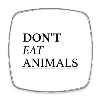 Don't eat animals - vegan - Viereckiger Kühlschrankmagnet - Weiß - Vorne