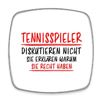 Tennis Lustiger Spruch Fun Tennisspieler Geschenk - Viereckiger Kühlschrankmagnet - Weiß - Vorne