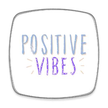 ondes positives - Magnet carré - blanc - Devant