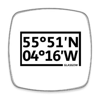 Glasgow Coordinates - Square fridge magnet - white - Front
