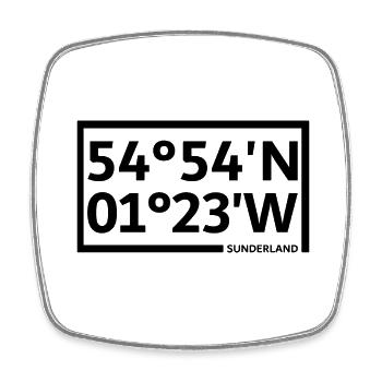 Sunderland Koordinaten - Viereckiger Kühlschrankmagnet - Weiß - Vorne