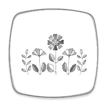 Fleur - Magnet carré - blanc - Devant