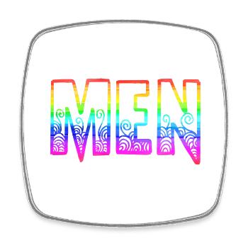 men rs regenbogen - Viereckiger Kühlschrankmagnet - Weiß - Vorne