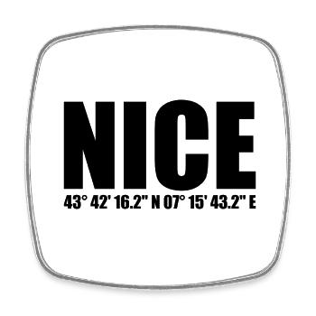 Nice coordinates - Square fridge magnet - white - Front