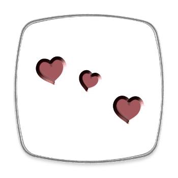 drei rote herzen symbol liebe - Viereckiger Kühlschrankmagnet - Weiß - Vorne