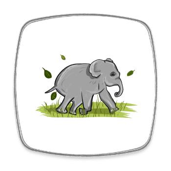 Elefant Tier Symbol Natur - Viereckiger Kühlschrankmagnet - Weiß - Vorne