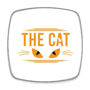 The cat yeux de chat et chat dessiné dans alphabet - Magnet carré - blanc - Devant
