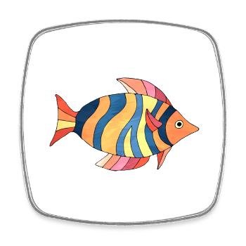 Poisson - Magnet carré - blanc - Devant
