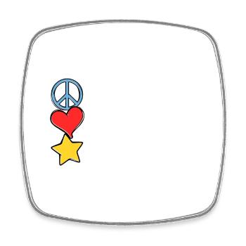 peace love christmas - Magnet carré - blanc - Devant