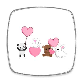 Animaux Panda Lapin Ours Chers Militants des Droits des Animaux - Magnet carré - blanc - Devant
