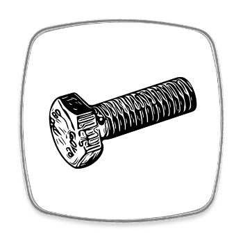 Workshop Accessories Spare Part Screw - Square fridge magnet - white - Front